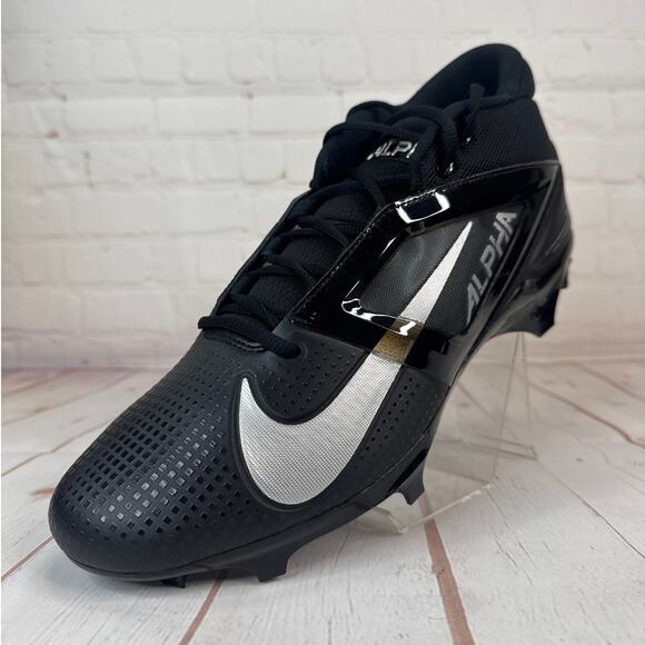 Nike Alpha Menace 4 Pro Black/Silver Football Cleats Mens Size 13 (FD7037-002) - Picture 3 of 10
